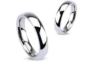 UrbanBijoux Bague anneau alliance mariage homme femme acier inoxydable miroir 4mm