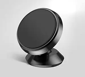 HIKER Aluminium Metal Portable 360 Degree Rotating Magnetic Mobile Holder for Car, Office, Desk, Home and Table (Black)