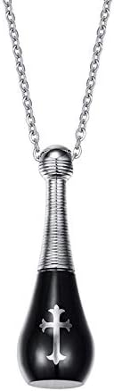 Stainless Steel Love Cross Pendant Necklace Jewelry Perfume Bottle Pendant 50CM Necklaces for Men Customized Necklaces for Men Customized