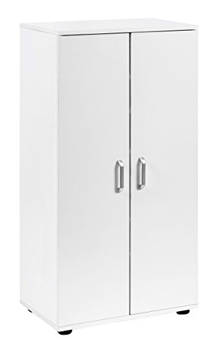 ts-ideen Armoire à Chaussures Commode Sideboard Mural Effet Bois Étagère à Chaussures Blanc