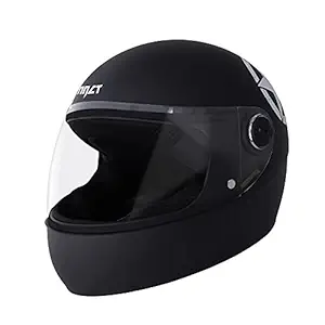 GoMechanic- Instinct Series-Ranger, Full Face Helmet with Clear Visor, Lightweight ABS Motorbike Helmet,Black (Medium, 580mm)