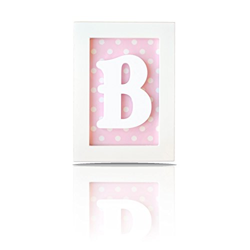 LETTER B - Individually Framed Baby Letters - with Blue, Pink and Green Backgrounds included for Free