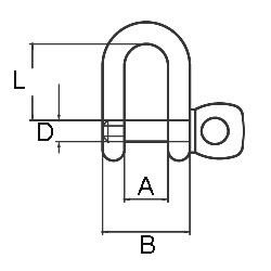 Edelstahl Schäkel Edelstahlschäkel Material Ø 8 mm - 2
