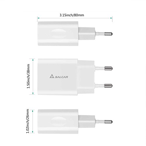 Salcar 12  W 2  Puerto 5  V 2 4  A USB cargador fuente de alimentaci  n para iPad Air 2 Mini 3  todos los Smart Phone  P  ej  iPhone 7 7  Plus  Samsung Galaxy S6 S6  Edge  Nexus  HTC M9  Motorola  LG       Color Blanco