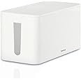 Hama 20661 'Mini' Cable Box, 11.5 x 23 x 11.8 (W x D x H), with Rubber Feet - White