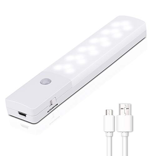 Motion Sensor Light, Wireless Night Light 18 LED USB Rechargeable Indoor Automatic Light Super Long Battery Life for Closet, Cabinet, Stairs, Drawer, Pantry, Cupboard, Wardrobe (1 Pack)