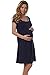 Italian Fashion Dagna Maternity/Nursing Nightdress,Size M,Navy Blue