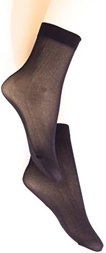 2 Pairs women's girls black gloss plain ankle semi opaque socks 60 Denier