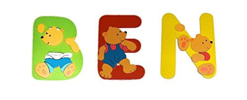 Bieco - Holzbuchstaben Bär Design, Jungennamen, Buchstaben