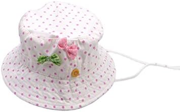 AJOG Unisex Boys Girls Bucket Hat Adjustable Breathable Sun Hat Cotton Wave Point Butterfly Knot Fisherman Hat UV Protection Cap For Spring Summer