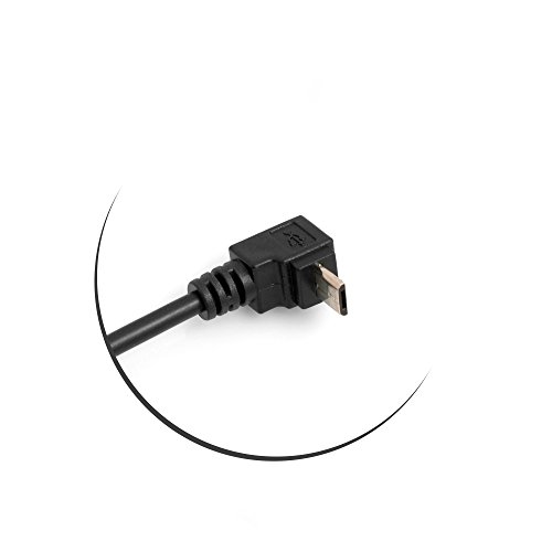 SYSTEM-S Micro USB 90° Grad aufwärts Winkel auf Micro USB Adapter Kabel Datenkabel Ladekabel Verlängerung 27 cm - 2