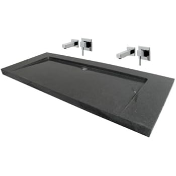 Waschbecken aus Naturstein, Granit, Model "Bern Doppelwaschbecken