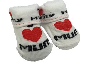 I LOVE MUMMY DADDY SOCKS - Cute Baby Boy Girl Unisex Newborn Gifts Presents White Mum Dad Shower Christening Boots - By Fonfella (White - I Love Mummy)