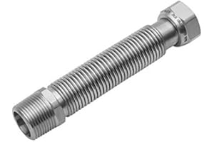 KNM TRADE Tubo ondulato flessibile in acciaio inox, tubo ondulato solare, allungabile (1/2" IG-AG 300-600 mm)