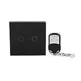 Negro Cristal Vidrio Panel 2 tomas 1 salida Toque Interruptor w Mando A Distancia