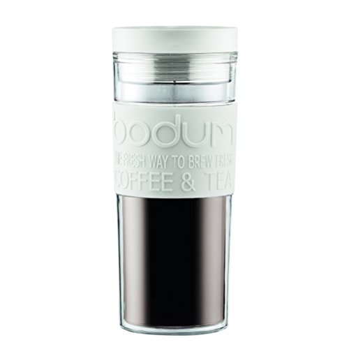 Bodum 11685-913 Travel mug, 0.45 L Reisebecher Kunststoff 8 x 8 x 20.8 cm, weiß