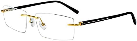 Dravin Men's Rimless Business Square Frame Clear Retro Lens Eyeglasses - Colour Available