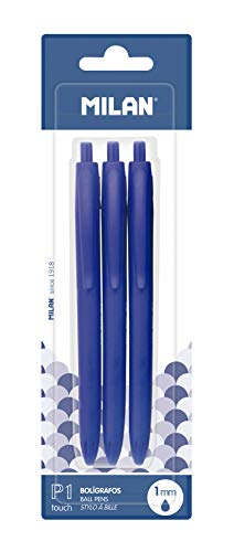 Milan P1 Touch - Blíster con 3 bolígrafos, color azul