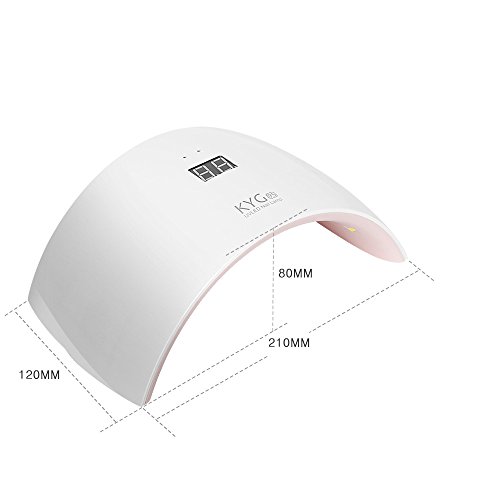 KYG Nagellacktrockner UV-Nagellampe 24W 15 LEDs Lichthärtegerät Infrarot Sensor Lichthärtungsgerät für Shellac, Gelnagellack mit Timer Rosa - 6