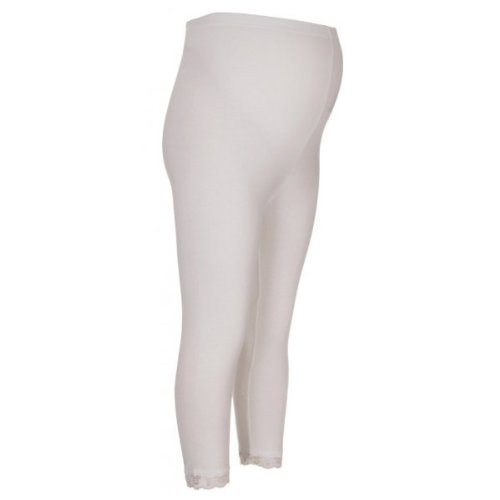 Heavenly Bump Women's Maternity Crop Leggings - Lace Trim, M