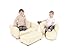 WHITE PU LEATHER LAZYBONES KIDS TWIN SOFA Chair/Seat/Armchair/Sofa for Children/Childs