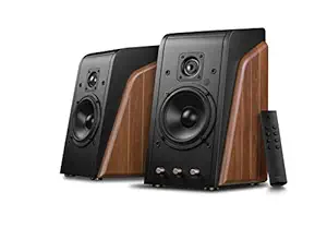 Hivi M200 DSP 80 Watt 2.0 Channel Wireless Bookshelf Speaker (Brown)