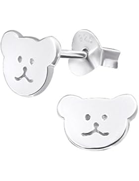 Laimons Kids Kinder-Ohrstecker Kinderschmuck Teddy-Bär glanz Sterling Silber 925