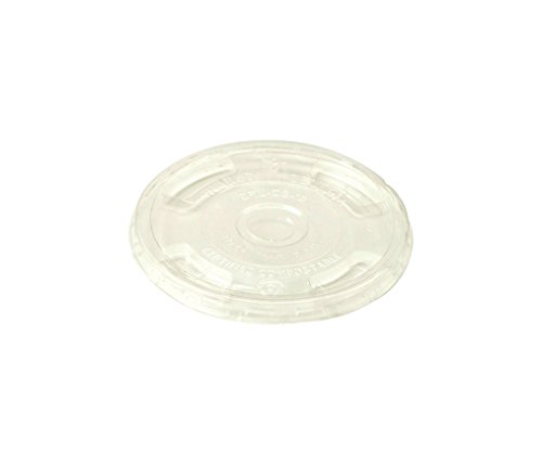 World CentricPla Clear Cold Cup Lids, Flat Lid, Fits 9 Oz To 24 Oz Cups, 1,000/carton