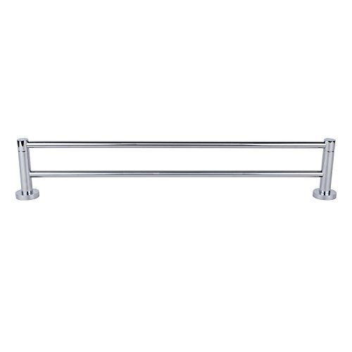 Amzdeal Bad-Accessoires Handtuchstange (zweifach) aus hochwertigem Edelstahl und verchromten Messing matt gebürstet bis 25kg Belastbar - 5