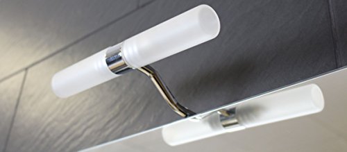 Galdem Bad-Set CUBE Gäste WC Set Gästebad Badmöbel Waschbecken Unterschrank Keramikwaschbecken Waschtisch Spiegel Beleuchtung Softclose Weiß Hochglanz - 8