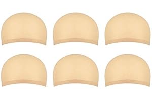 TEGRACE 6 pezzi Calotte per parrucche per uomo e donna, Retine per parrucche in nylon realizzati in tessuto elasticizzato e sottile, taglia unica (beige naturale)