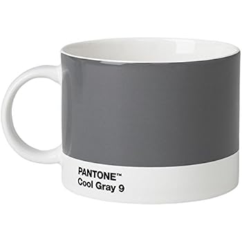 Pantone Porzellan Becher 375 Ml – Spülmaschinenfeste Kaffeetasse In Silber, Mit Henkel, Zeitloses Design (Fine China Porzellan)