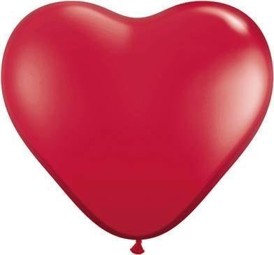 Qualatex 6" Heart Balloons, Ruby Red - Pack of 100 by Qualatex