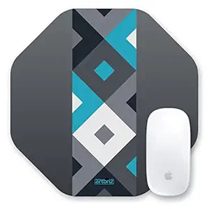 ARTBRIZ Mouse Pad, Large Printed Premium Textured Waterproof Anti Skid Rubber Base for Desktop Laptop PC Office Gaming Professional 240 X 210 X 3 mm [20% Larger] (Design 2 Octagon, Pack of 1)