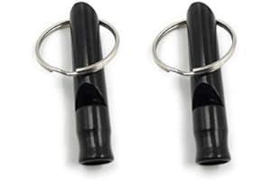 ocona Pfeife, Signalpfeife, Hundepfeife, Schlüsselanhänger, schwarz - 2er Pack -