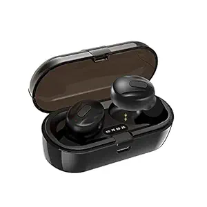 WeCool Moonwalk Mini Earbuds with Magnetic Charging Case IPX5 Wireless Earphones with Digital Battery Indicator for Crisp Sound Bluetooth Earphones for Secure Sports Fit (Black)