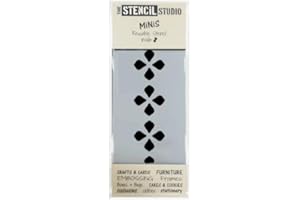 The Stencil Studio - Stencil MiNiS - Folk Art Floral Border - Reusable Stencil ideal for home décor, Furniture Upcycling, Cake Decorating, Cardmaking, Scrapbooking and more. (10857)