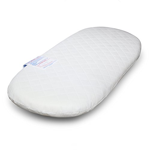 71 x 40 x 4 CM Quilted Foam Moses Basket Or Pram Mattress ROUNDED BOTH ENDS by ATM-Baby