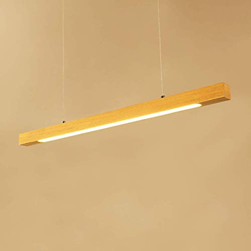 Preisvergleich Produktbild LED Modern Pendelleuchte Holz-Stil Höhenverstellbar Hängeleuchte Wohnzimmer Esszimmer Schlafzimmer Studie Bar Dekorativer Pendellampe Acryl Lampenschirm L80cm*H4cm Weißes Licht 5500K 16W