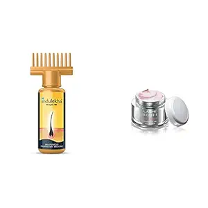 Indulekha Bhringa Hair Oil, 100ml & Lakme Perfect Radiance Fairness Day Creme 50 g