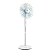 Produktbild oneConcept • White Blizzard 2G • Ventilator • Standventilator • leise • verbesserter Rundfuß • 5 blaue Rotorblätter • 40,6 cm Durchmesser • Timer • Oszillations-Schwenkfunktion • Ventilatorkopf um 45° neigbar • 3 Geschwindigkeiten • 50 Watt • weiß