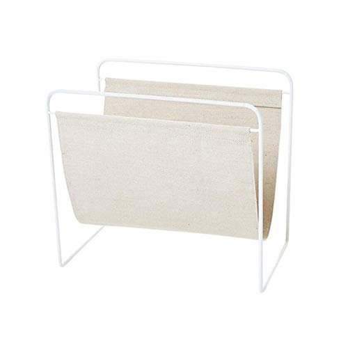 Preisvergleich Produktbild JCNFA Bücherregal Desktop-Speichergestell Freistehender Metallrahmen Zeitungsstand Eisenrohr-Regal (Farbe : Weiß, größe : 15.74 * 11.02 * 14.96in)