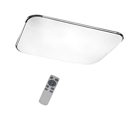 YESDA Ultra delgado LED Moderno Lámpara De Techo Lámpara De Techo Pasillo Salón Cocina Dormitorio De La Lámpara Ahorro De Energía De Luz De Plata 72W Regulable Controlador remoto