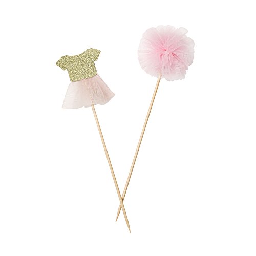 Talking Tables PINK-PICK Wir lieben Rosa Tutu und Pom Pom Picks, Holz, mehrfarben, 3.2 x 17 x 19.5 cm - 3