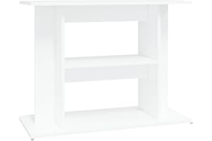 vidaXL Aquarium Stand, Fish Tank Cabinet with 3 Tiers, Fish Tank Stand for Home Living Room, Aquarium Cabinet, White Engineered Wood, 80 x35 x60 cm