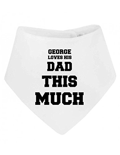 Personalised Name Loves His Dad This Much Cute Custom Father's Day Gift Bandana Baby Bib