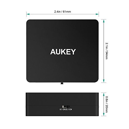 AUKEY HDMI Audio Splitter 4K und 3D HDMI zu HDMI + Toslink / SPDIF + 3, 5mm Stereo Analog HDMI Audio Extractor für Apple TV , Blu-ray Player , Xbox One und mehre Geräte - 5