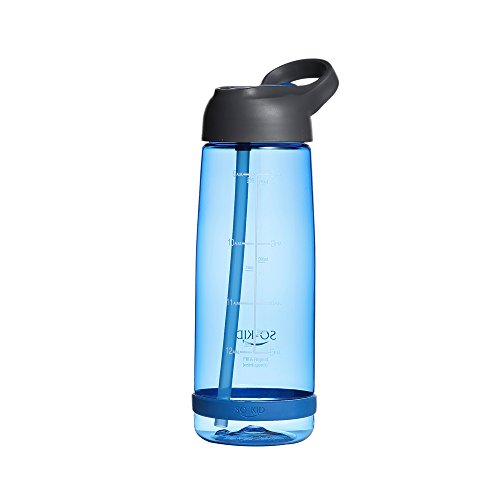 Sportflasche Trinkflasche, Wasserflasche mit Zeitmaßstab, Zeitplaner für Gesundheit, Farbesprung Trinkfbottle für Sport, Büro und Alltag 800ml
