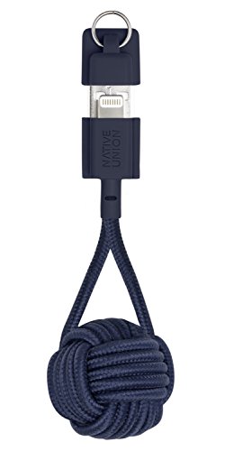 Native Union Key Cavo - Cavo di Caricamento Rinforzato Ultra-Resistente [Certificato Apple MFi] Lightning a USB con Portachiavi (Marine)