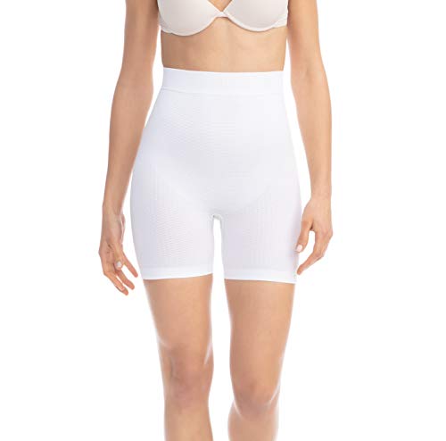 Farmacell 302 (Blanc, XXL) Shorty Massant Gainant Anti-cellulite en Microfibre Effet Push Up Fesses pour Femme